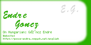 endre goncz business card